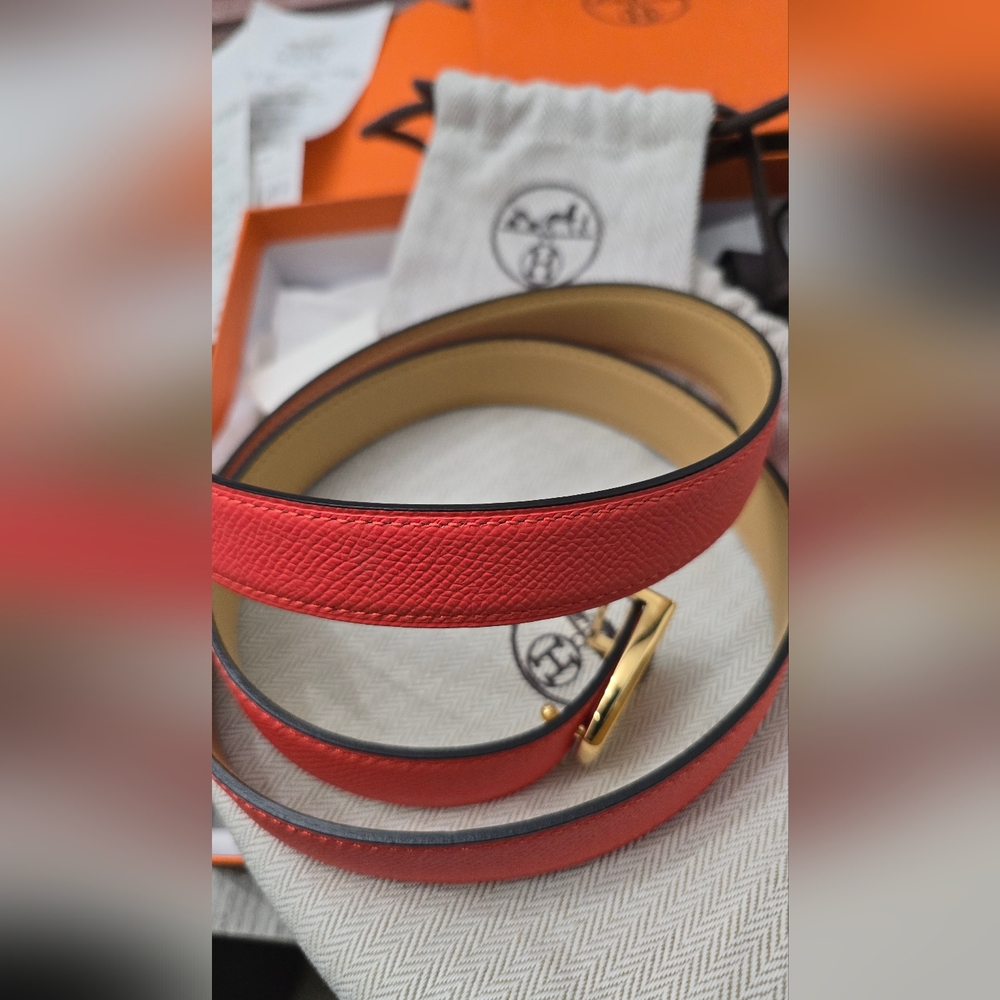 Authentic Hermes Orange Sable Leather Belt - 650 obo - Picture 5 of 9